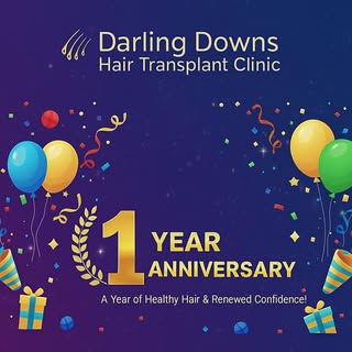 🌟 We’re Celebrating 1 Year of Darling Downs Hair Transplant Clinic! 🌟

Today marks one year since 