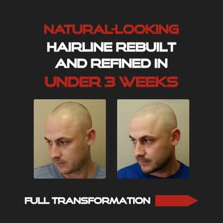 From a softened, receded hairline to a sharper, natural-looking frame, this transformation shows how