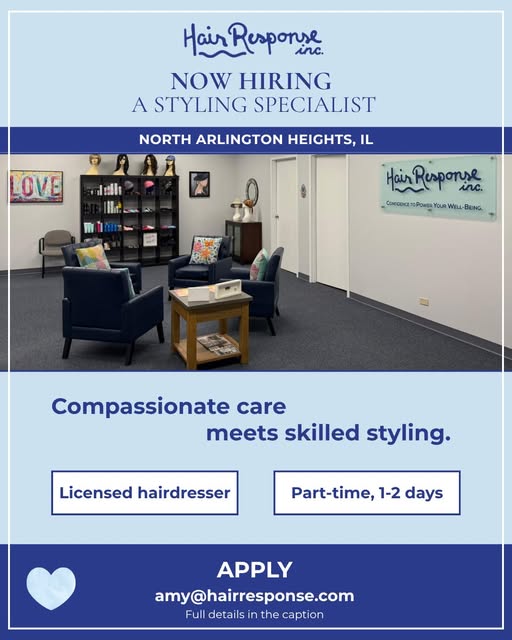 Hair Response is hiring a Styling Specialist! We're a private studio in North Arlington Heights, IL,