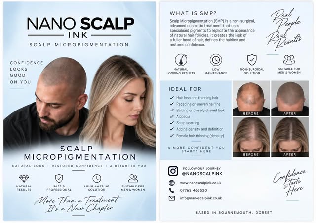 At Nano Scalp Ink, we specialise in premium Scalp Micropigmentation (SMP) treatments designed to res