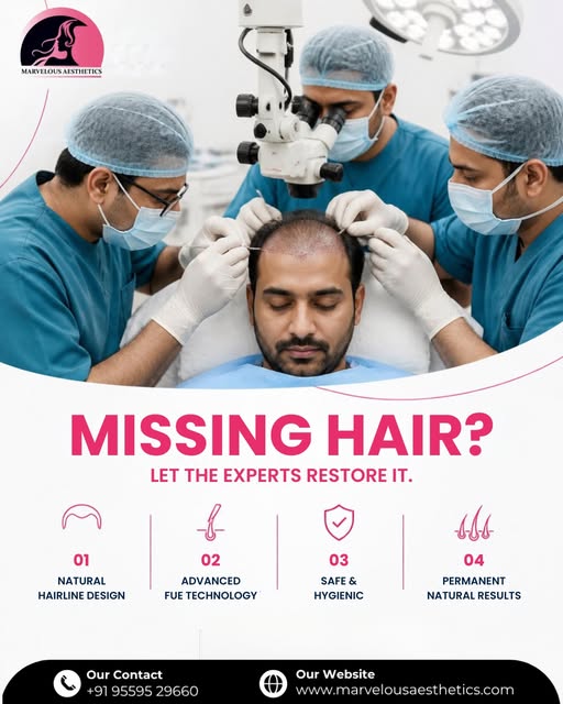 Regain more than hair — regain your confidence. ✨

At Marvelous Aesthetics, advanced FUE hair transp