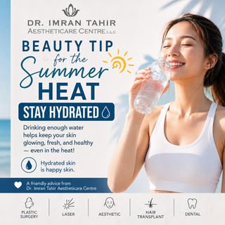 ☀️💧 Summer beauty starts with hydration!
Stay hydrated, keep your skin fresh, healthy & glowing all