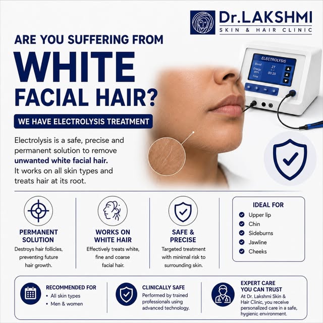 ✨ Struggling with unwanted white facial hair?

Electrolysis offers a safe, precise solution for unwa