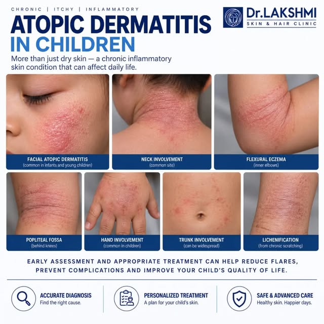 🚨 Is your child constantly scratching?
It could be more than just dry skin.

🌿 Atopic dermatitis =