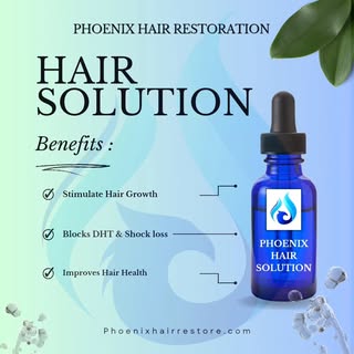 Introducing the revolutionary Hair Growth Solution from Phoenix Hair Restoration ! 💇‍♂️ Stimulates 