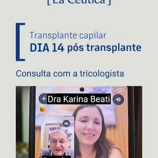 MEU 14° DIA DO PÓS-OPERATÓRIO DE TRANSPLANTE CAPILAR
Consulta Online para finalizar o ciclo de 14 di