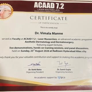 ✨ Honoured to be a Faculty at ACAAD 7.2 – Laser Masterclass!

Dr. Vimala Manne is happy to have been