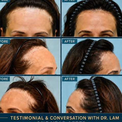 This 51-year-old woman who suffers from frontal fibrosing alopecia (FFA), a type of difficult to tre