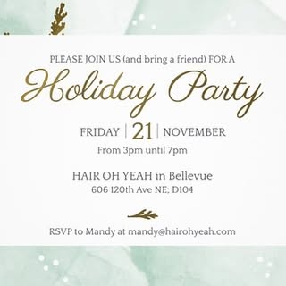 It’s that time of year. hair Oh Yeah are holding our annual Holiday Party and we would love to se yo