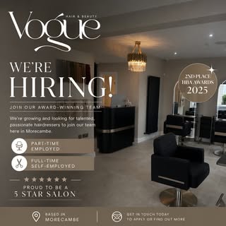 ✨ We’re Hiring at Vogue Hair & Beauty ✨

We’re growing—and we’re looking for talented, passionate ha