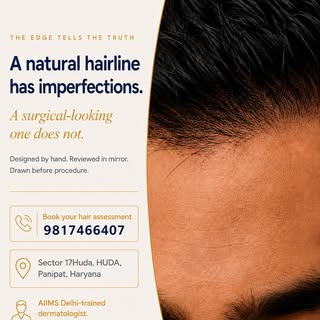A natural hairline is not perfectly straight — and that’s exactly what makes it look natural.

At Sk