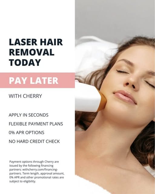 Treat yourself now and pay later with Cherry! Get preapproved before your next appointment. Applying