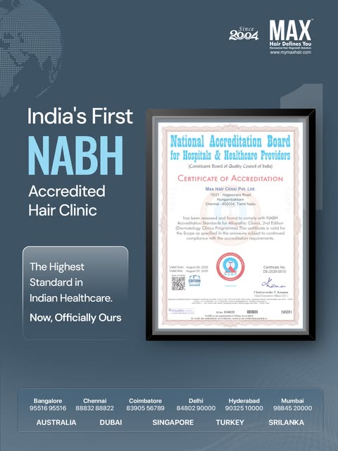 India’s First NABH Accredited Hair Clinic. A milestone that sets a new standard. 🏆

NABH accreditat