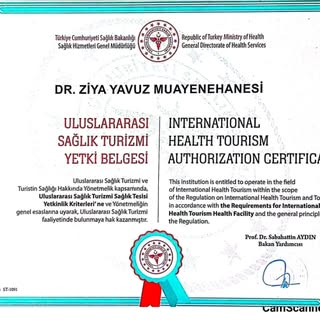 🌍 International Health Tourism Authorisation 🇹🇷
We are proud to announce that Dr. Yavuz officiall