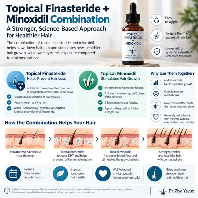 💧 Topical Finasteride + Minoxidil: Two Different Mechanisms, One Goal — Healthier Hair

Androgeneti