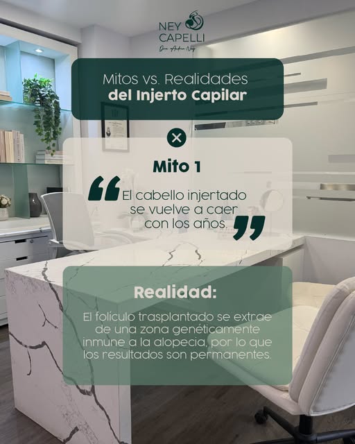 ¿Mito o realidad? 🧑‍⚕️
Existen muchas ideas alrededor del injerto capilar, pero no todo lo que escu