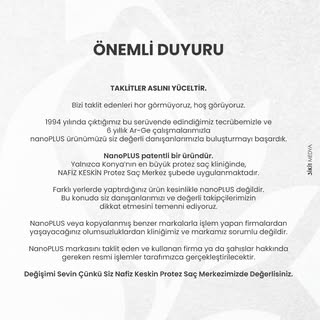 ÖNEMLİ DUYURU
Taklitler aslını yüceltir. ✨
NanoPLUS patentli ürünümüz yalnızca Nafiz Keskin Protez S