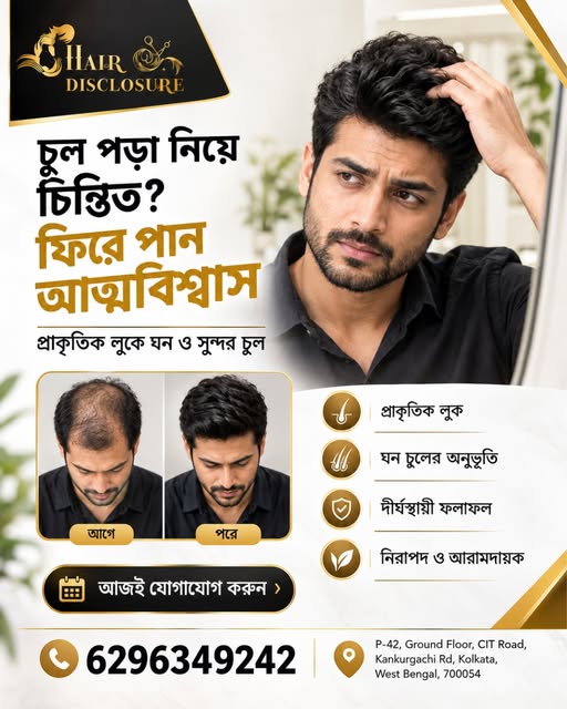 চুল পড়া নিয়ে চিন্তিত? এবার নিজের confidence ফিরিয়ে আনার সময়।
Hair loss hide নয়—choose a natural
