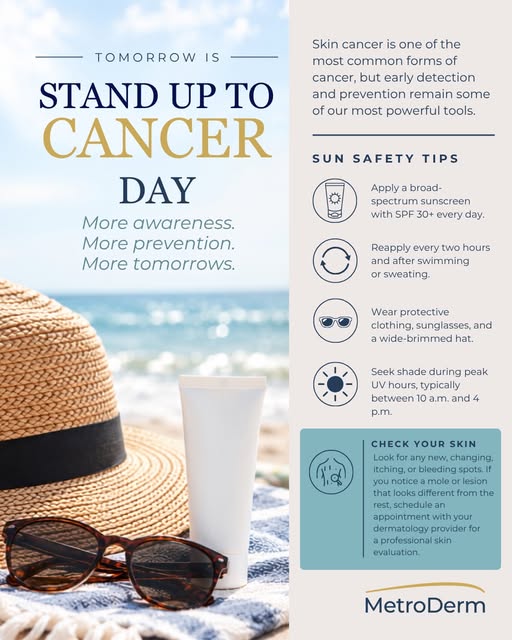 Tomorrow is Stand Up To Cancer Day. A reminder that prevention, protection, and early detection matt
