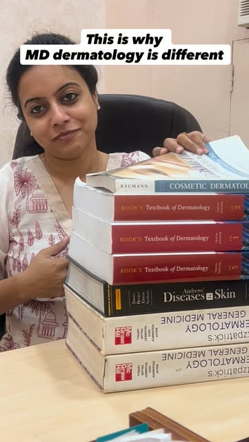 Dermatology is not all about reels. 🩺📚

Behind every reel is years of studying, textbooks, clinica