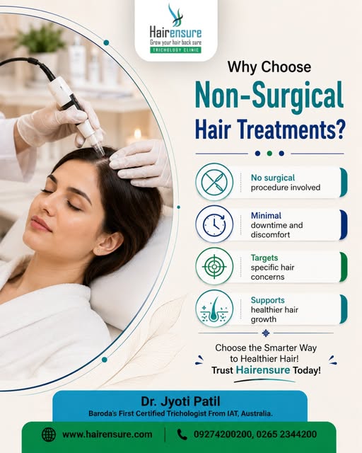 ✨ Why Choose Non-Surgical Hair Treatments?
Worried about hair fall, thinning, or other hair concerns