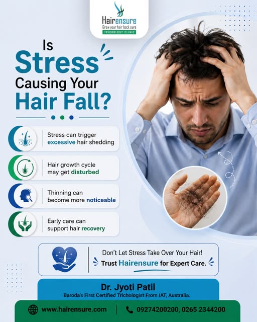 🧠 Feeling Stressed? Your Hair May Be Feeling It Too!
Periods of stress can affect the normal hair g