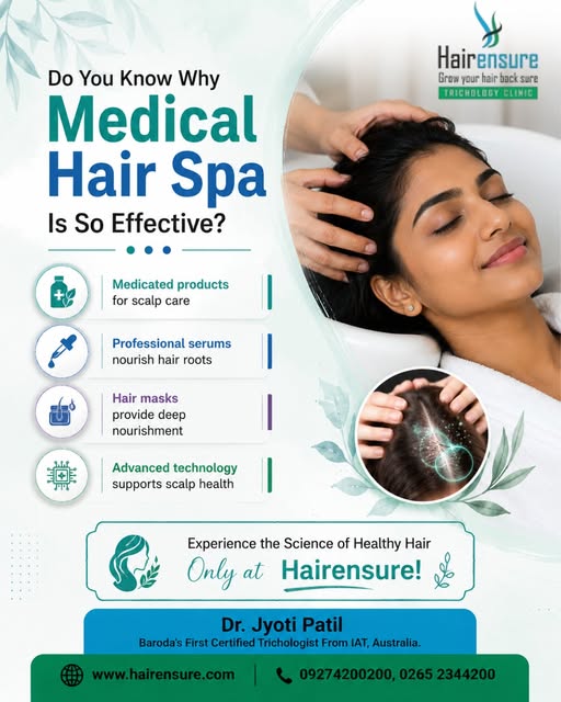 🌿 Healthy Hair Starts at the Scalp!
Wondering what makes a Medical Hair Spa different?
It brings to