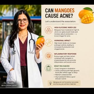 Does eating mangoes really cause acne? Let's bust the biggest myth!
❌ Myth: Mangoes directly cause a