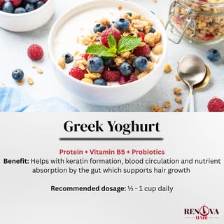 Could Greek yoghurt support healthier hair growth? 🥣✨

When it comes to hair health, nutrition play