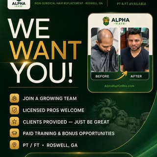 We do want you!! Bi-Lingual a huge+++ send Resume to info@alphahaironline.com