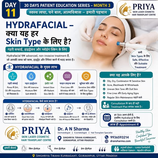 **क्या HydraFacial हर Skin Type के लिए सही है? जानिए इसके फायदे और प्रक्रिया! ✨**

क्या आप भी बेदाग,