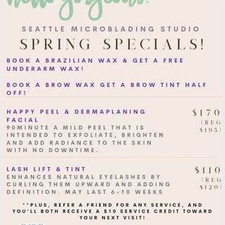 Spring is here, and so are the savings! ☀️🌸 Treat yourself to glowing skin and flawless brows with 