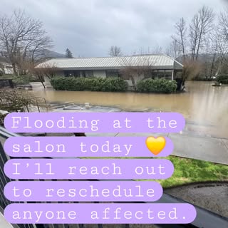 Our beautiful little creek is currently a raging river.... the parking lot is basically a lake right