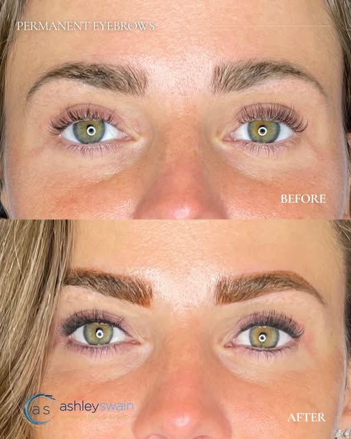 Real brows. Zero effort. 🔥 This is what a full permanent brow transformation looks like, sparse, un