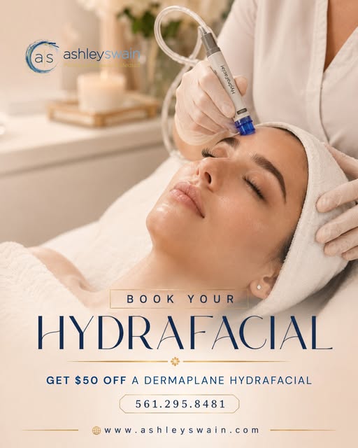 "Glow like you mean it. ✨

This month, get $50 off a Dermaplane Hydrafacial. This deep-cleansing, hy