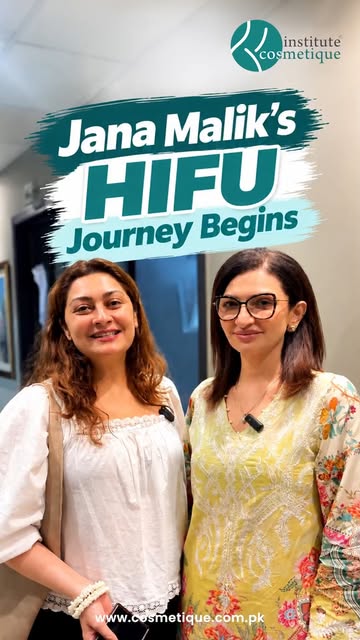 Jana Malik visited Institute Cosmetique for HIFU jawline lift. A non-surgical treatment with no down