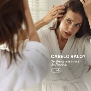 A alopecia androgenética é a causa mais comum de queda de cabelo e acontece de forma progressiva, le