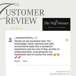 Huge thanks to Amanda for leaving us some wonderful feedback 🌟

Visit our website www.thewigdresser