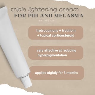 One of the best treatment for post-inflammatory hyperpigmentation and melasma is the triple lighteni