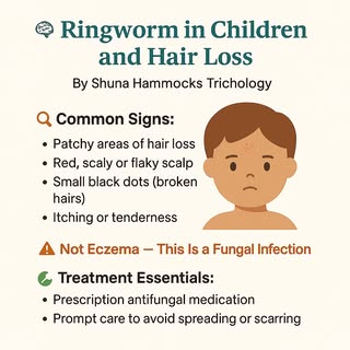 👶 Patchy hair loss in children? It's not always eczema.

Many parents assume it’s a skin rash when,