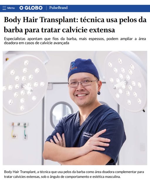 Destaque no O Globo 📰Reconhecimento que vai além da clínica.

O Body Hair Transplant (BHT) é uma té
