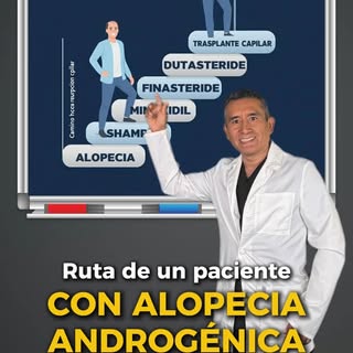 🩸💊 La ruta que debe seguir un paciente con alopecia androgénica✨. 
 Aqui mostramos la ruta que deb