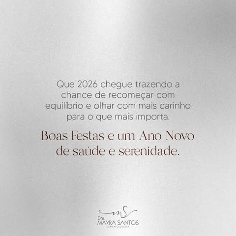 Um novo ano sempre traz a oportunidade de recomeçar com mais consciência e cuidado.
Que 2026 seja ma