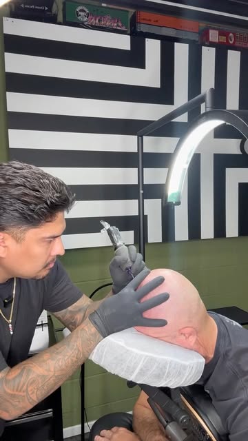 POV: he’s getting a head tattoo… but it’s not what you think 👀💉

This is Scalp Micropigmentation (