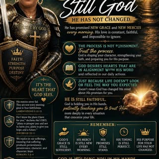 God is still God.

He has promised new grace and new mercies every morning. His love is constant, fa