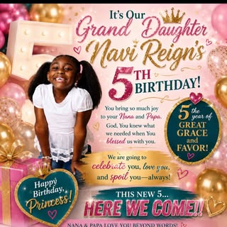 🎉🎂 Happy 5th Birthday to our beautiful grand  baby girl, Navi Reign! 💕👑

You have brought so muc