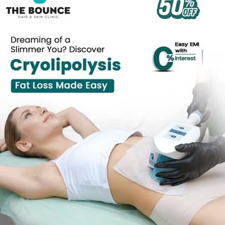 Dreaming of a slimmer you? 
Discover Cryolipolysis at The Bounce Hair & Skin Clinic! 🌟
 Enjoy 50% O