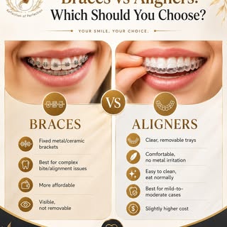 Braces or aligners—which one is right for your smile? 🦷✨

Both can help straighten teeth, but the r