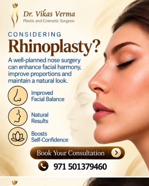 Considering rhinoplasty? 
A well-planned nose surgery can help improve facial proportions while main