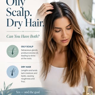 Can your scalp be oily while your hair still feels dry?

Yes — and it is more common than many peopl
